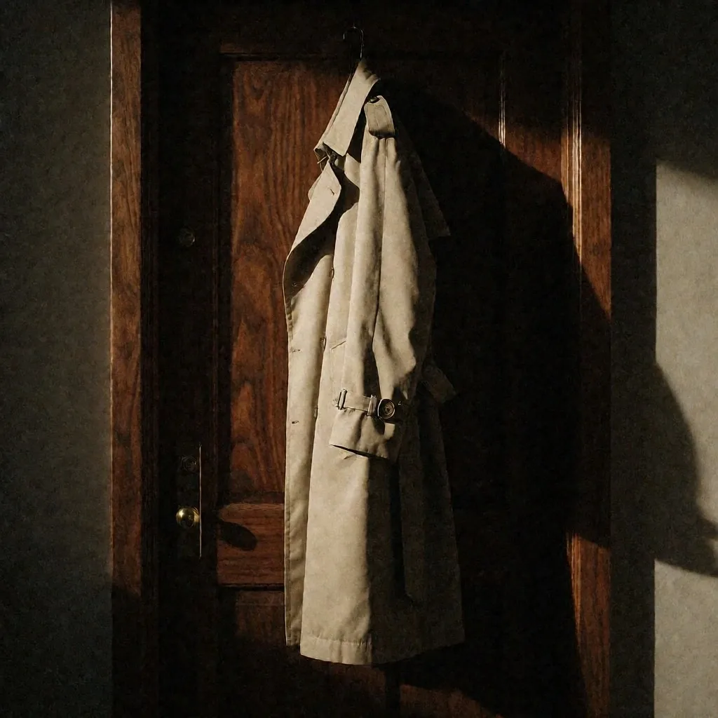 Trenchcoat in dramatischer Beleuchtung