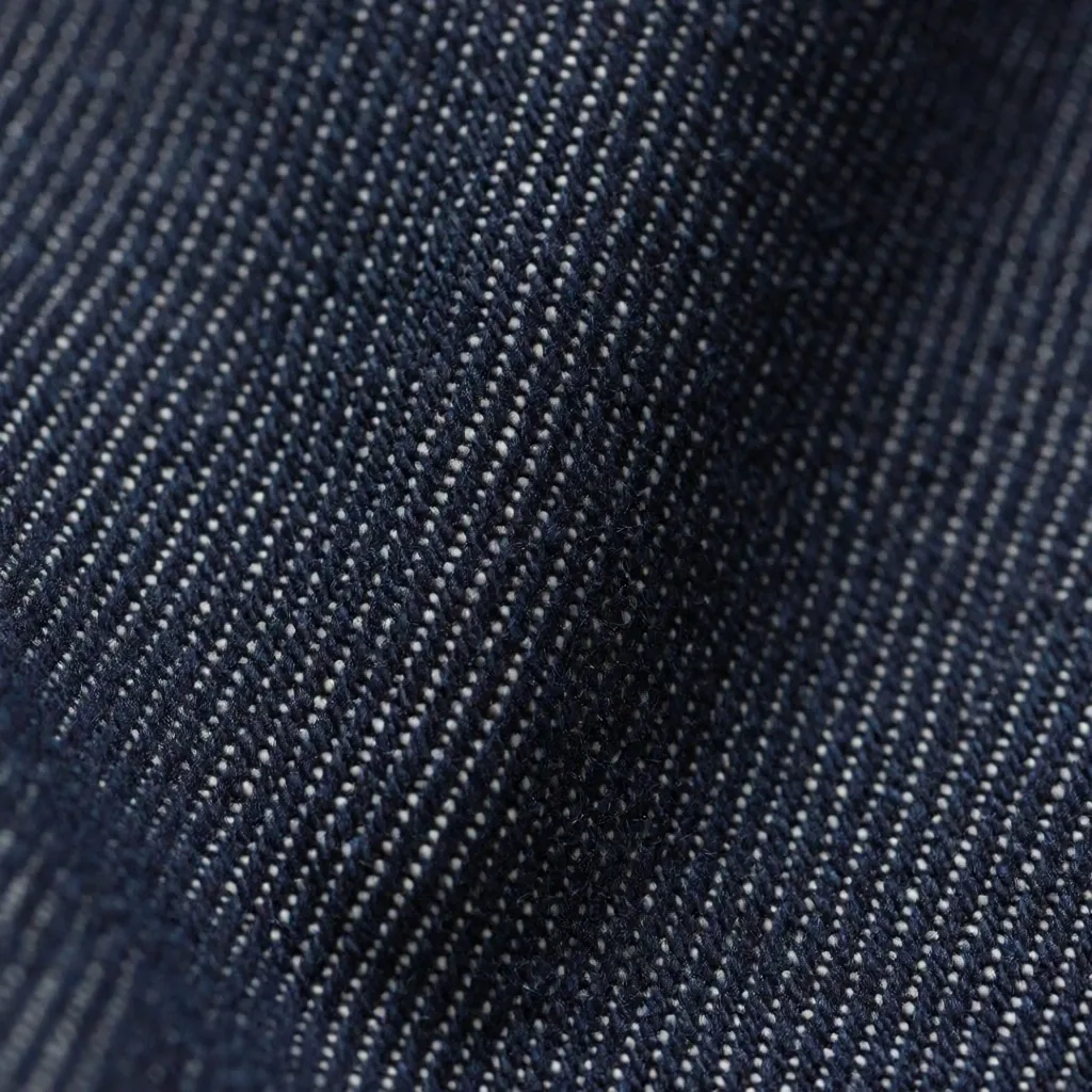 Roher Denim-Stoff im Makro